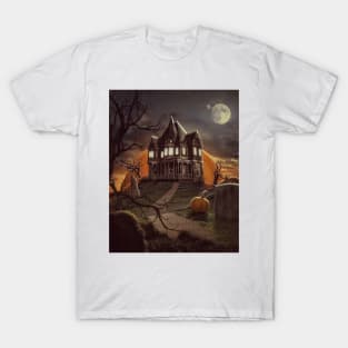 halloween scary evil pumpkin funny pumpkin head T-Shirt